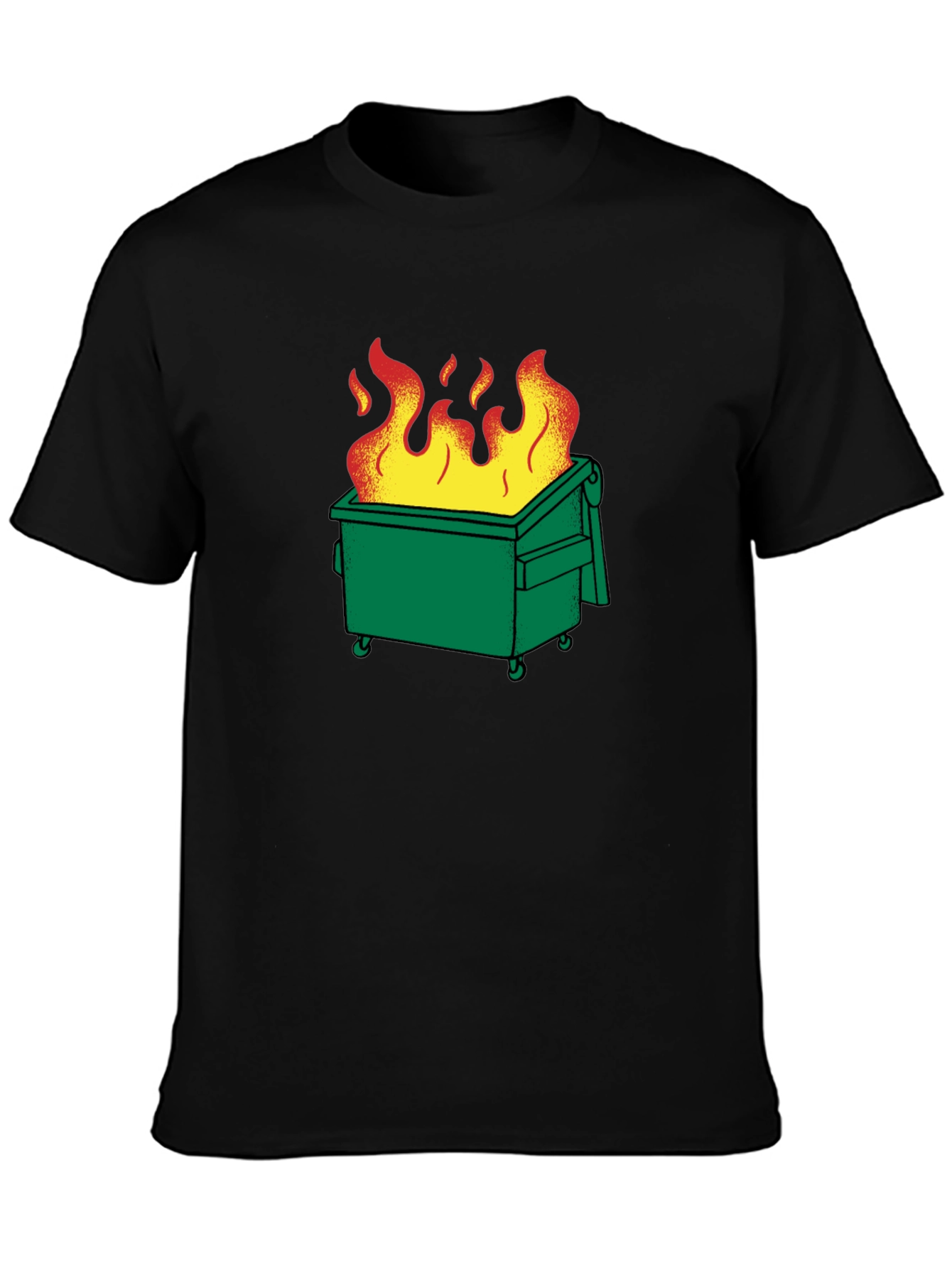Dumpster Fire Graphic T-Shirt - Black Cotton Tee