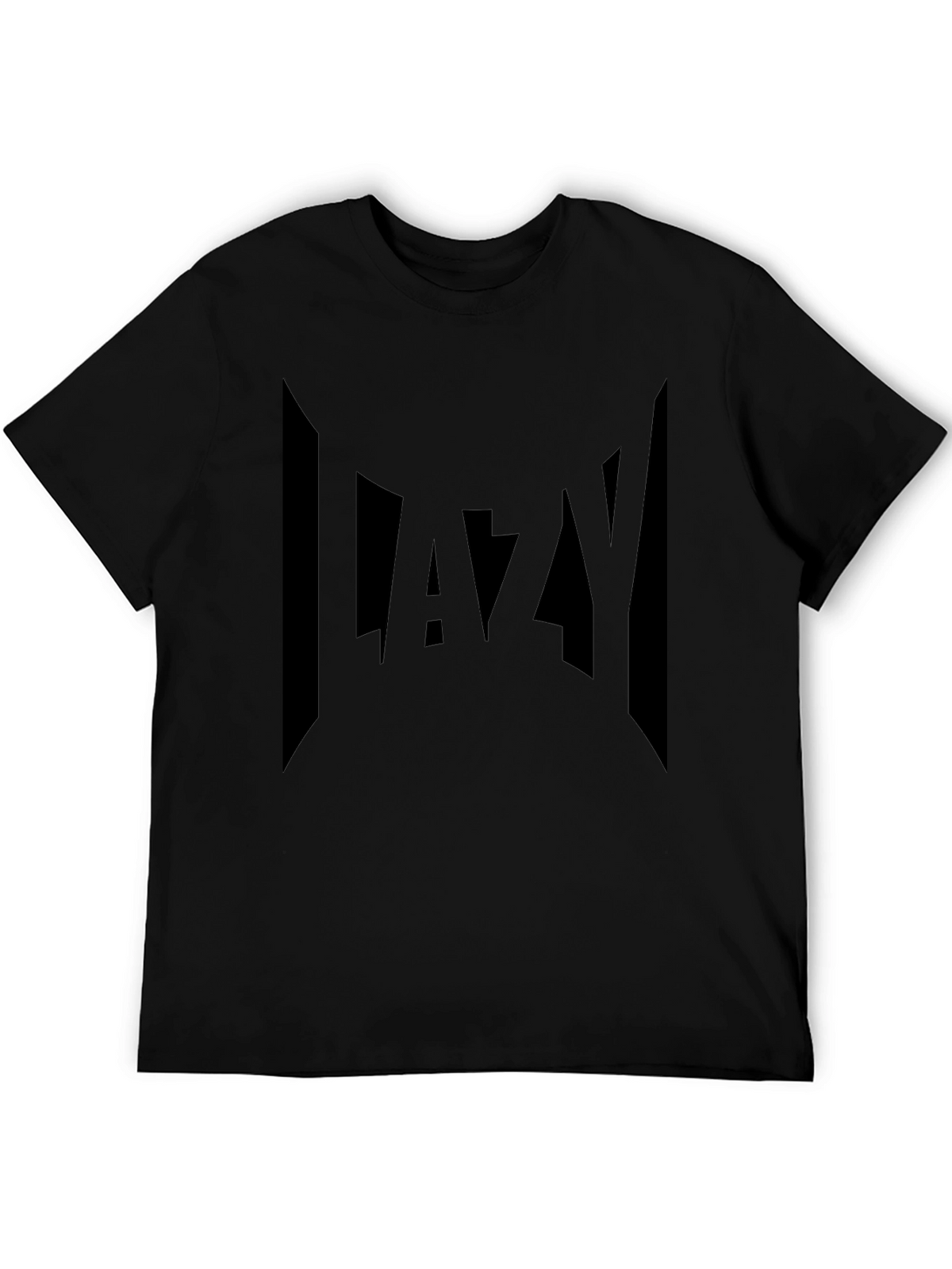 Lazy Graphic Print Black T-Shirt