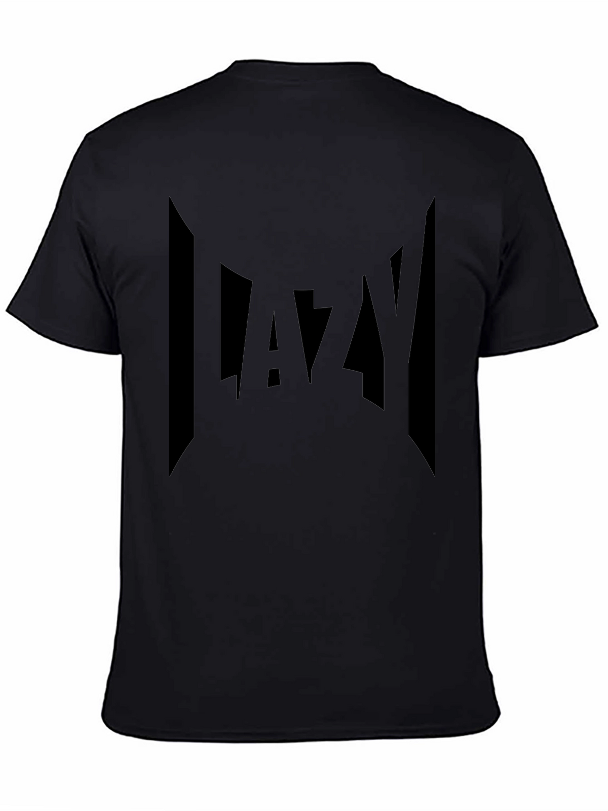 Lazy Graphic Print Black T-Shirt