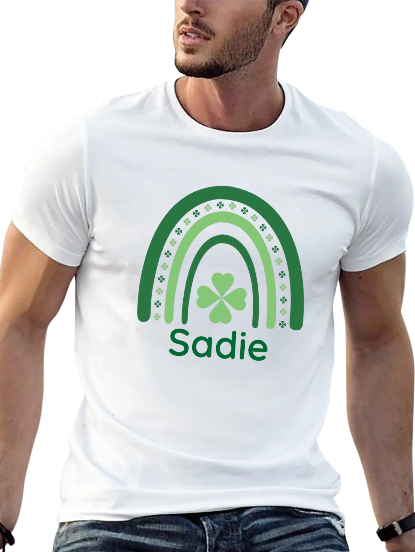 St. Patricks Day Sadie Rainbow Clover T-Shirt