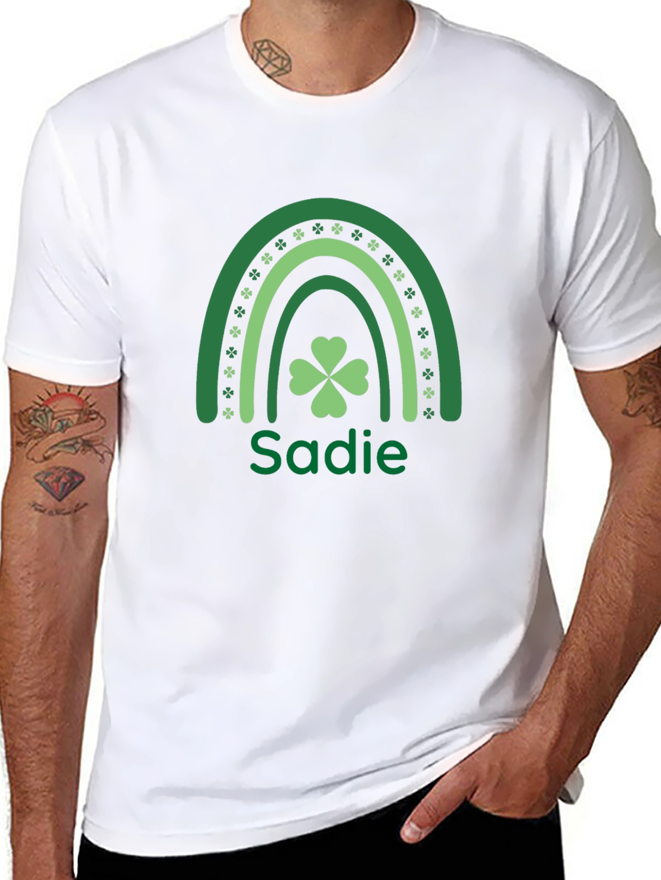 St. Patricks Day Sadie Rainbow Clover T-Shirt