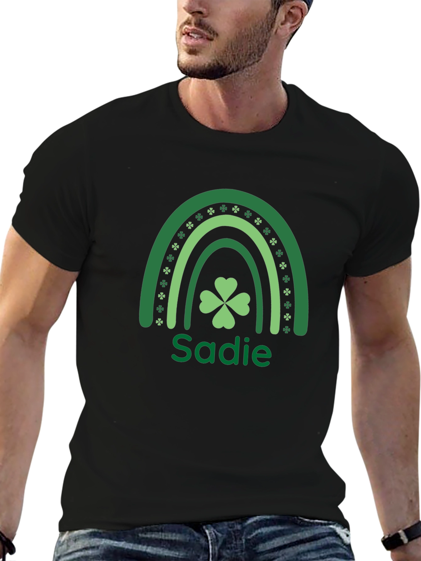 St. Patricks Day Sadie Rainbow Clover T-Shirt