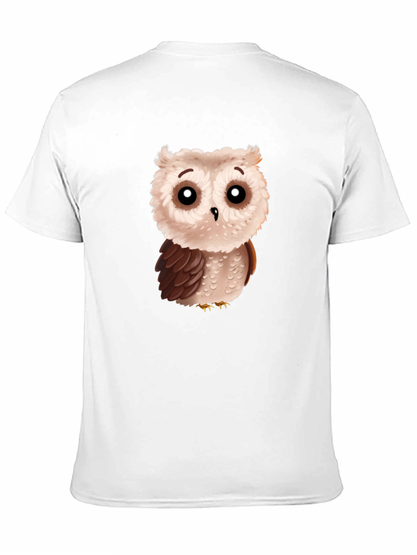 Cute Cartoon Owl Graphic T-Shirt - Black