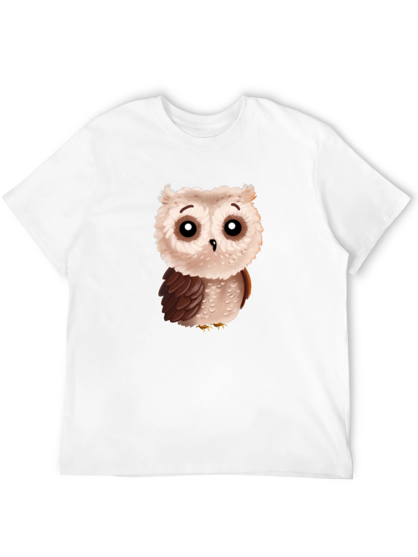 Cute Cartoon Owl Graphic T-Shirt - Black