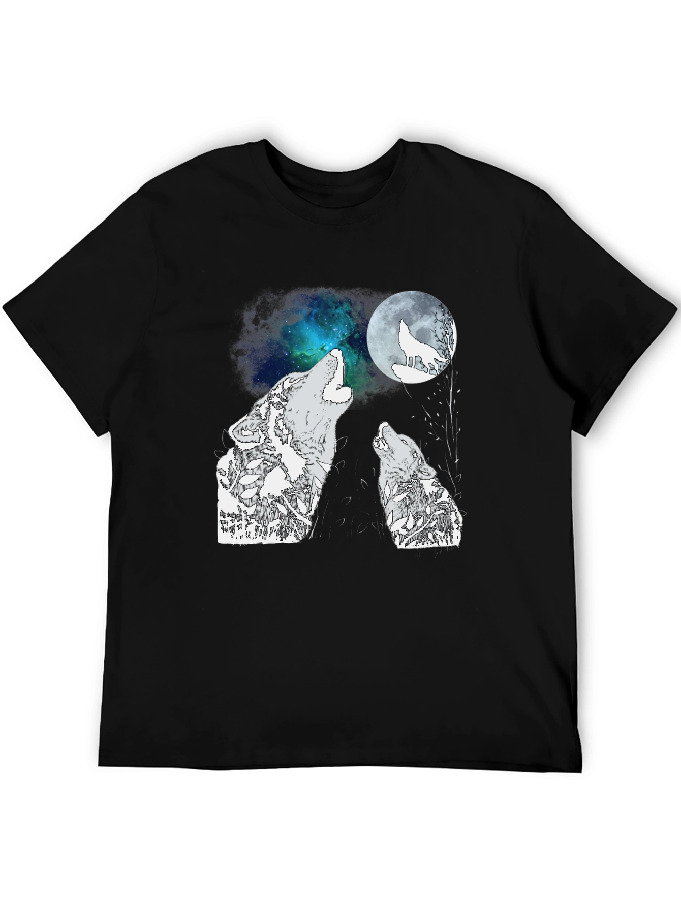 Wolf Moon Graphic Tee - Black Cotton Blend