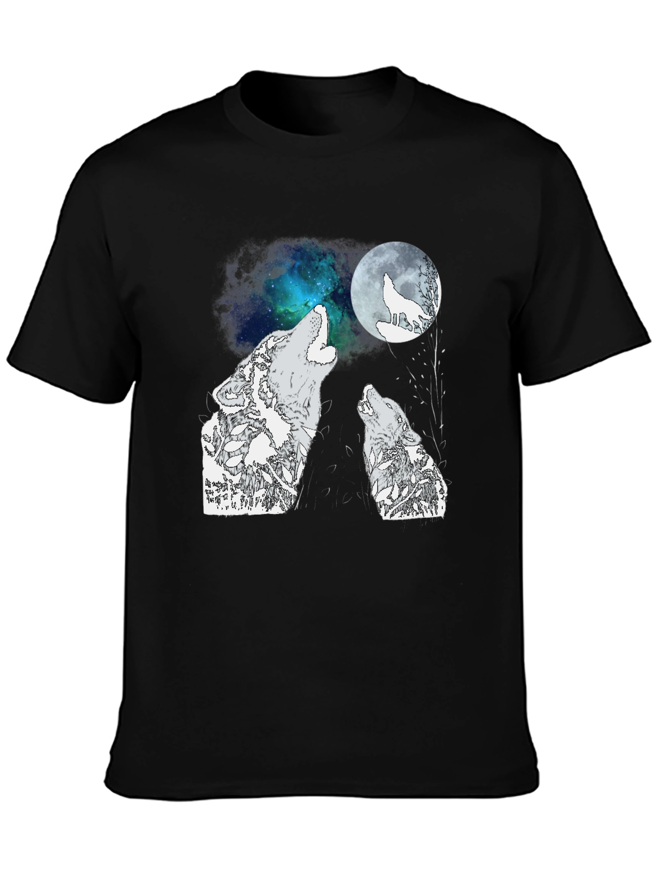 Wolf Moon Graphic Tee - Black Cotton Blend