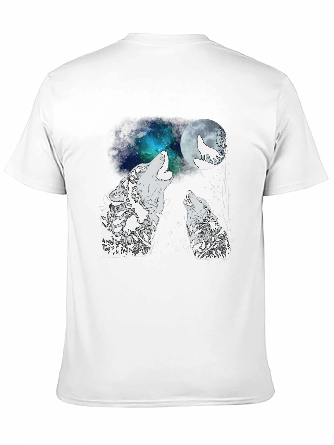 Wolf Moon Graphic Tee - Black Cotton Blend