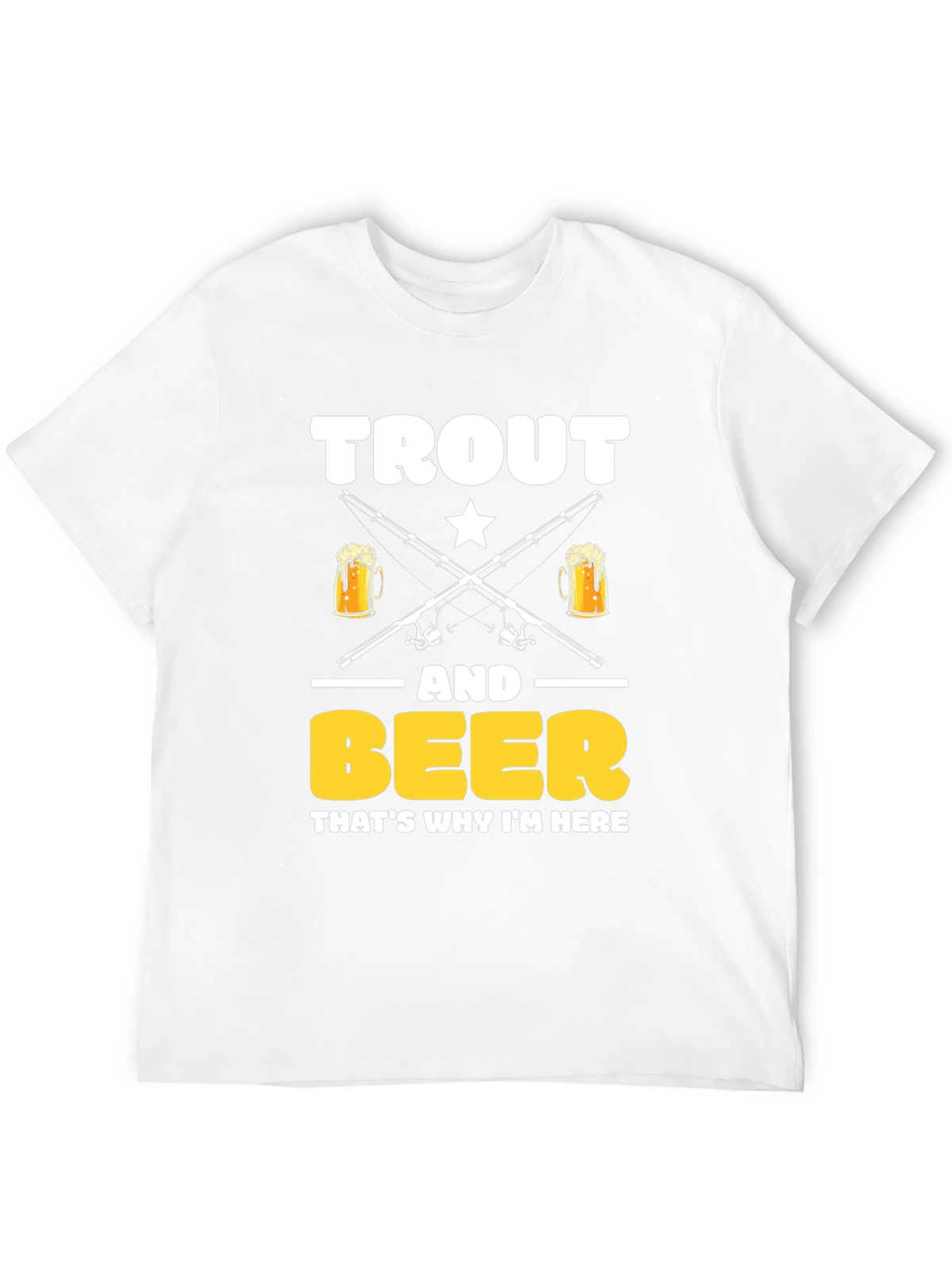 Trout and Beer T-Shirt - Fishing and Drinking