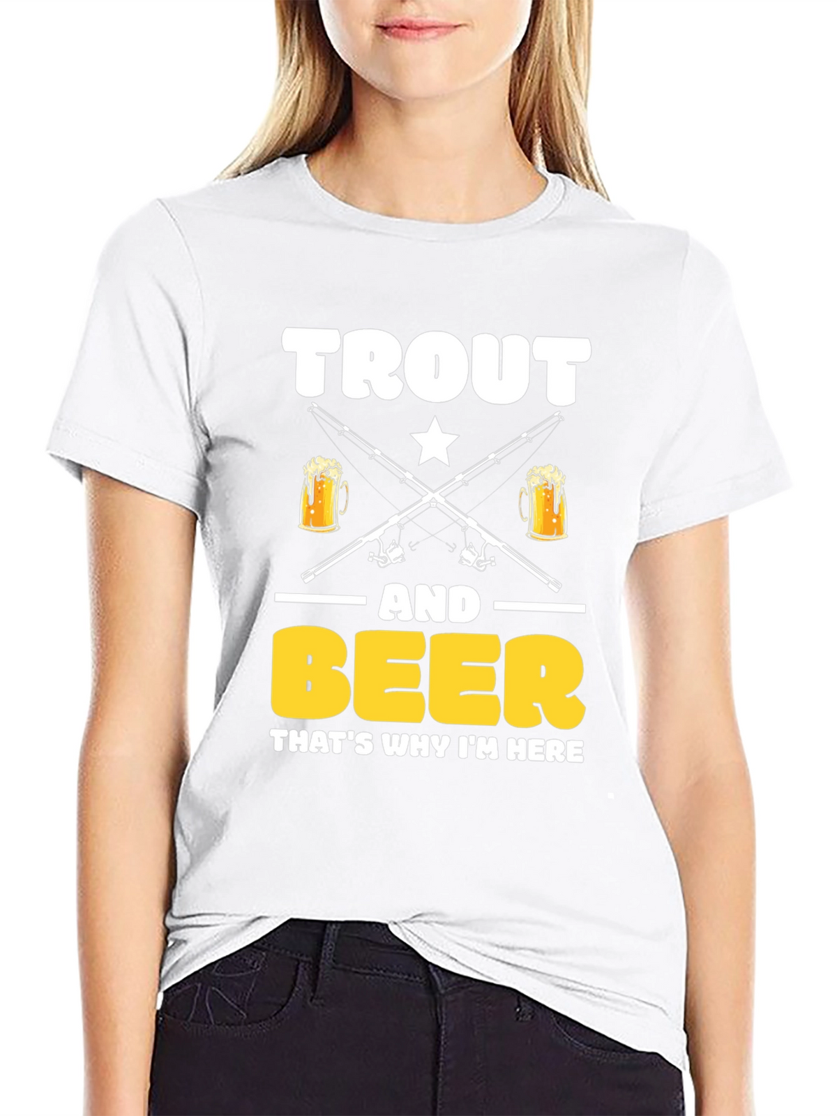 Trout and Beer T-Shirt - Fishing and Drinking