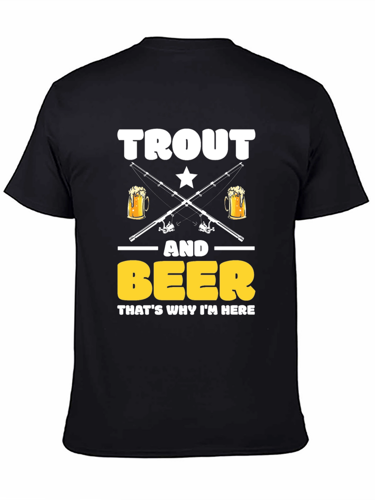 Trout and Beer T-Shirt - Fishing and Drinking