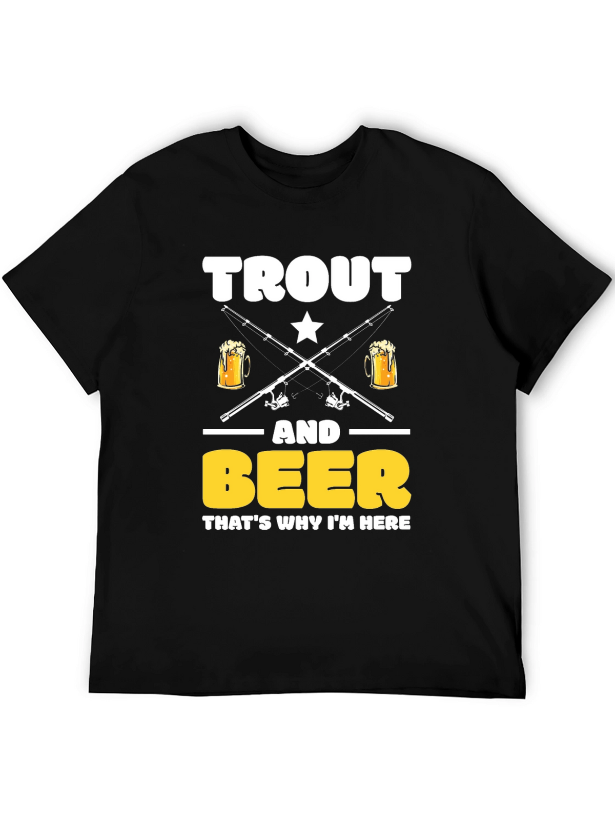 Trout and Beer T-Shirt - Fishing and Drinking
