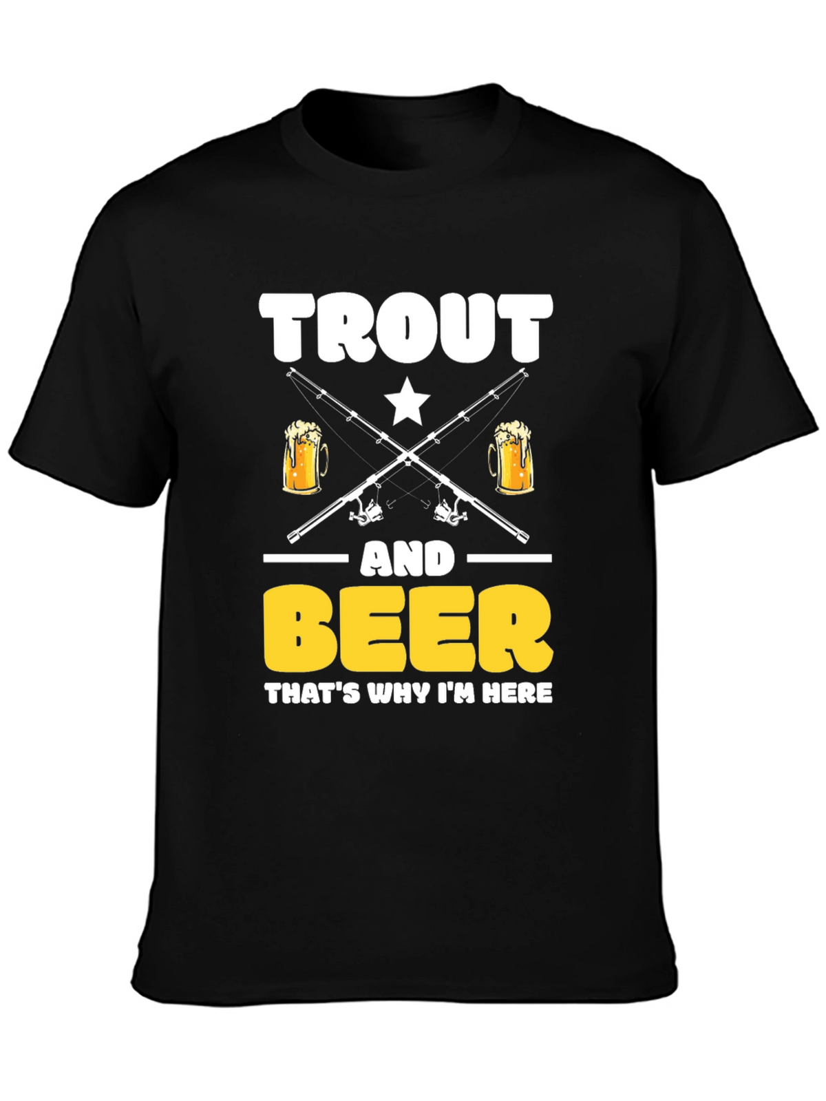 Trout and Beer T-Shirt - Fishing and Drinking