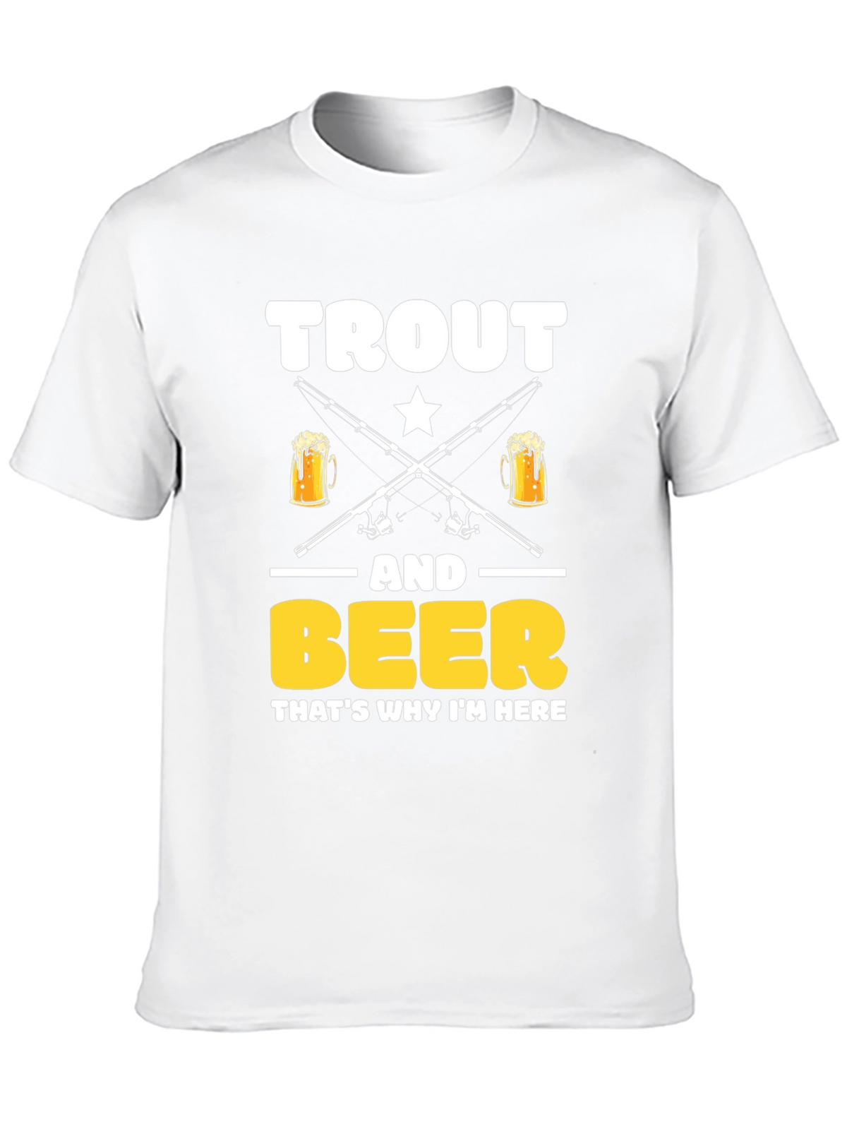 Trout and Beer T-Shirt - Fishing and Drinking