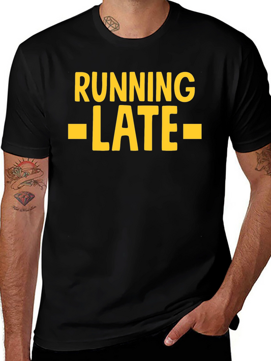 Running Late Graphic T-Shirt - Black Cotton Tee