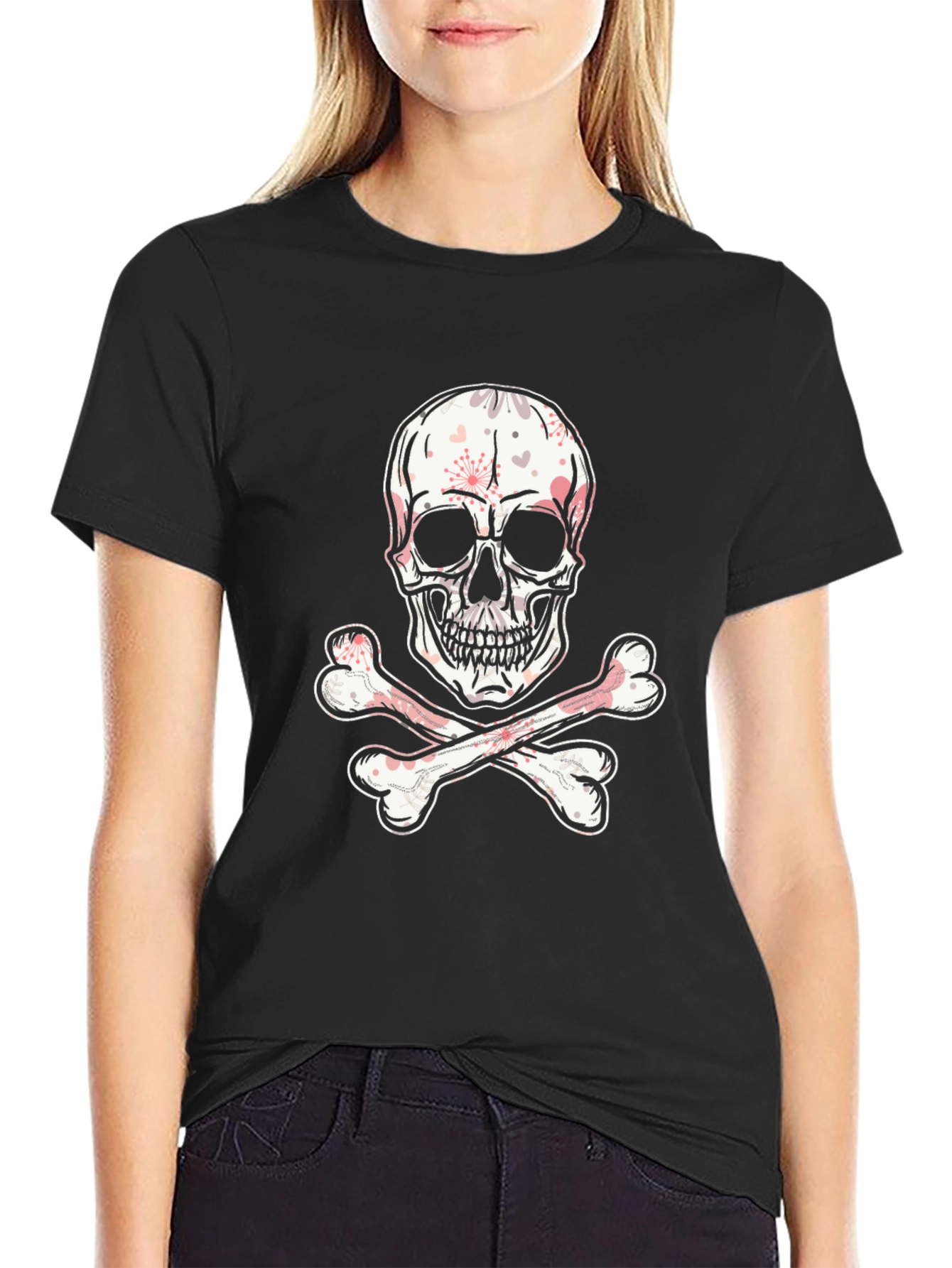 Skull & Crossbones Graphic Tee - Black