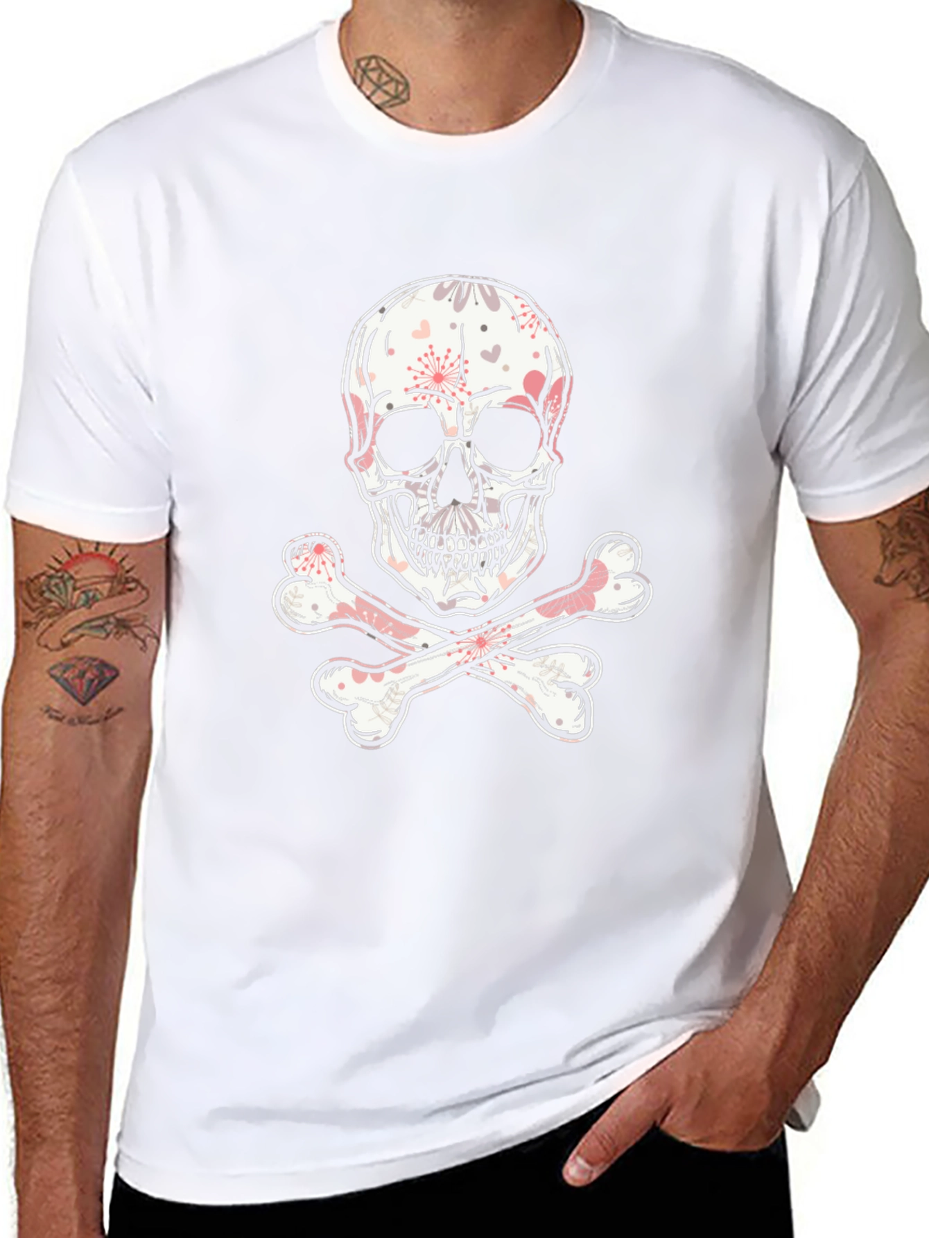 Skull & Crossbones Graphic Tee - Black