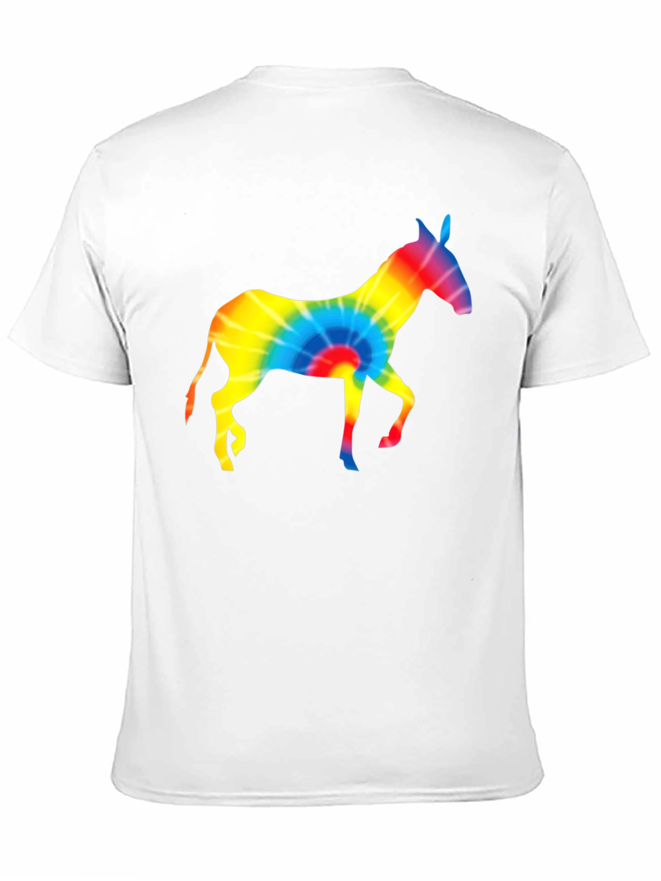 Tie-Dye Donkey Graphic Tee - Black Cotton Shirt