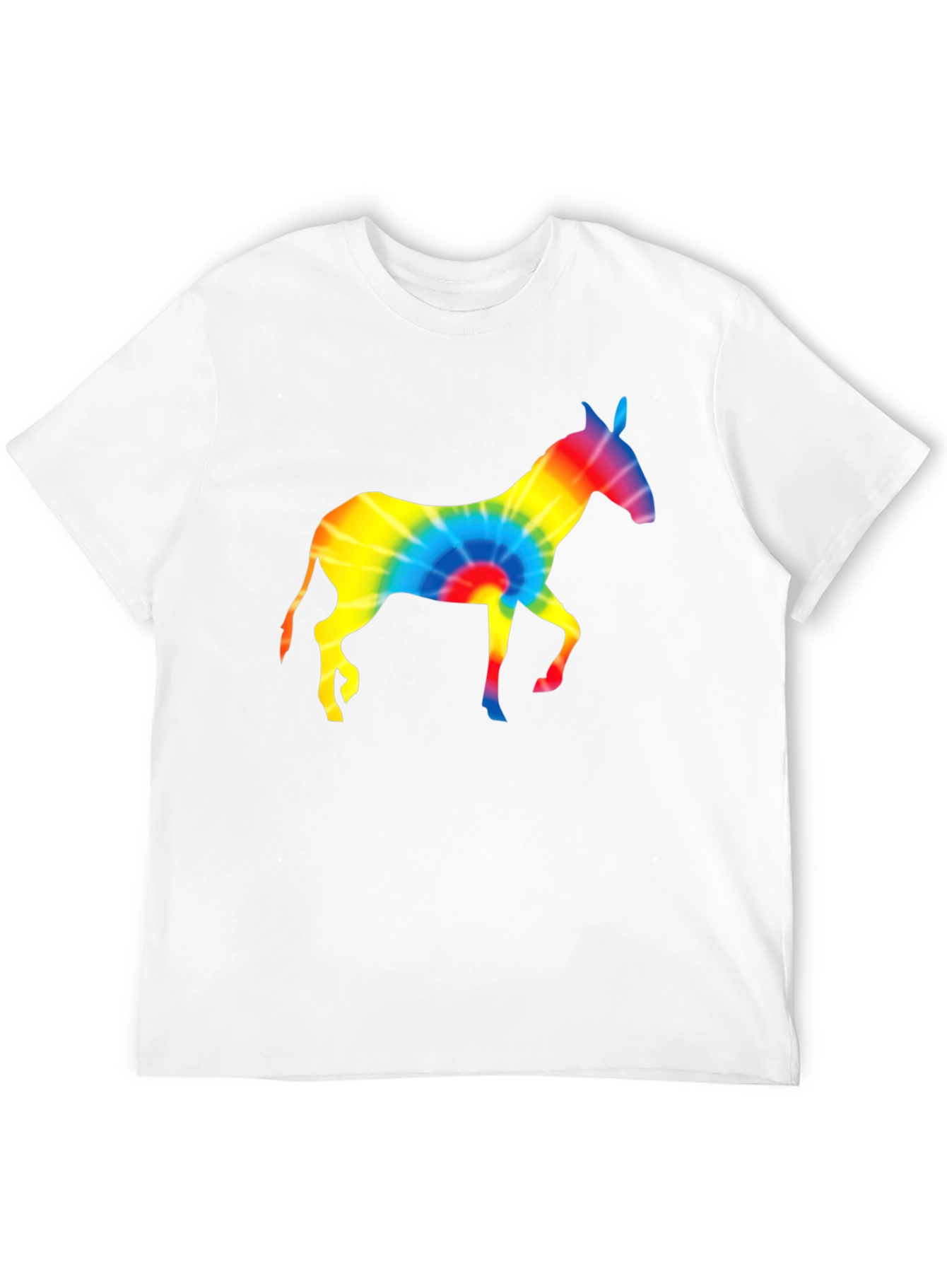Tie-Dye Donkey Graphic Tee - Black Cotton Shirt