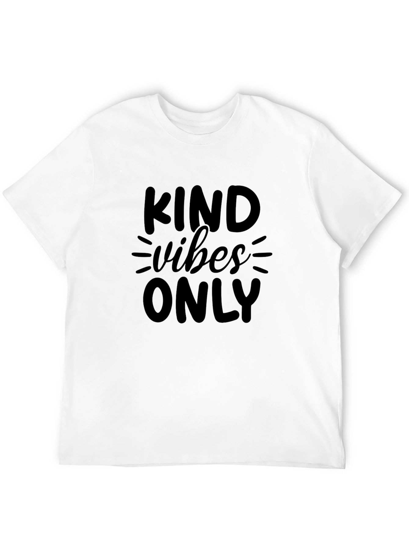 Kind Vibes Only Black T-Shirt Inspirational Message