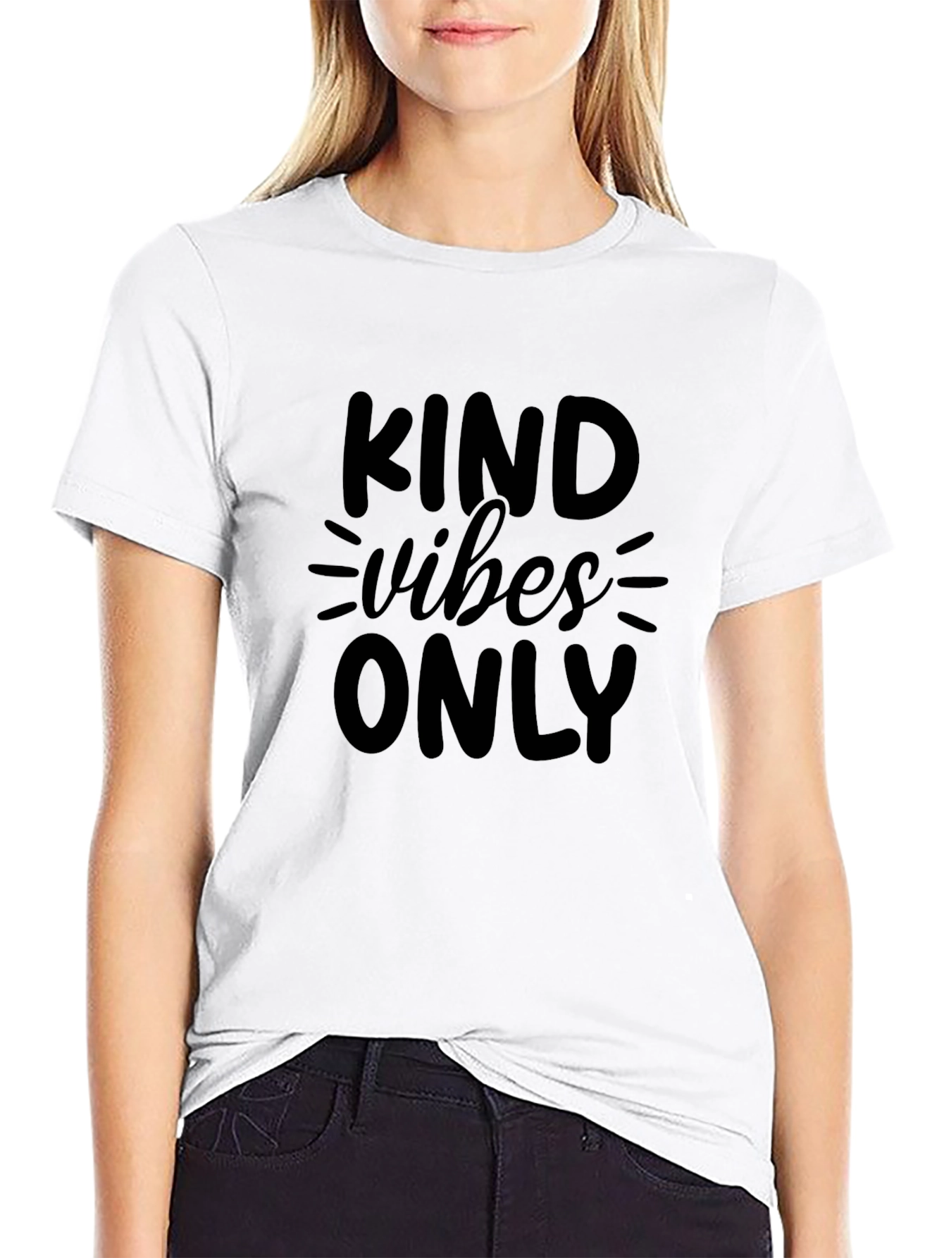 Kind Vibes Only Black T-Shirt Inspirational Message