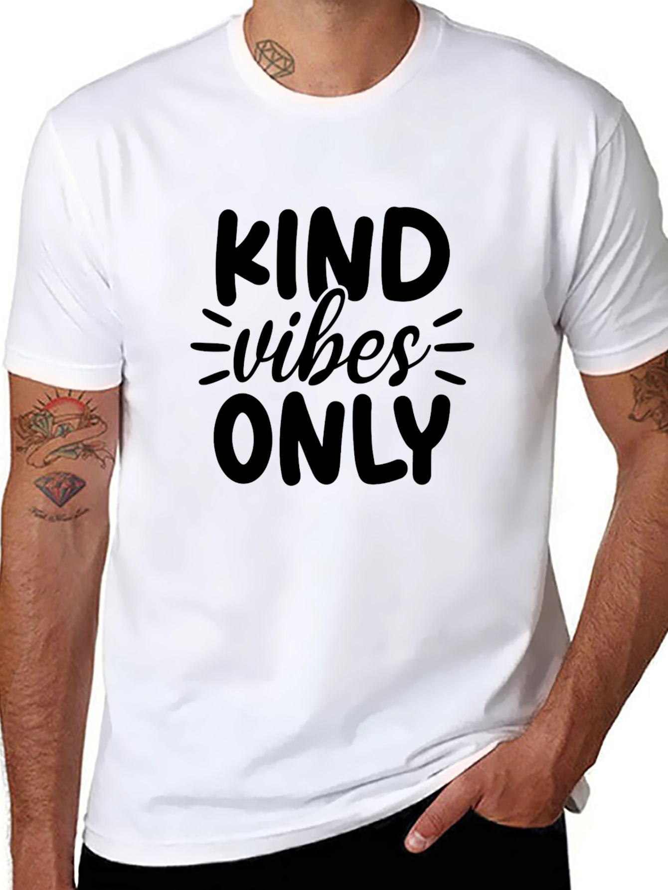 Kind Vibes Only Black T-Shirt Inspirational Message