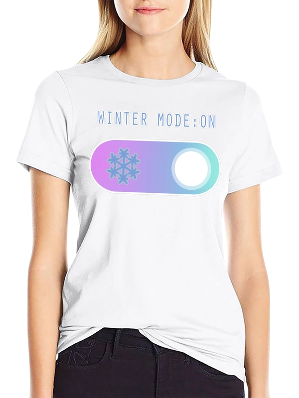 Winter Mode On Graphic Tee - Cozy Holiday T-Shirt