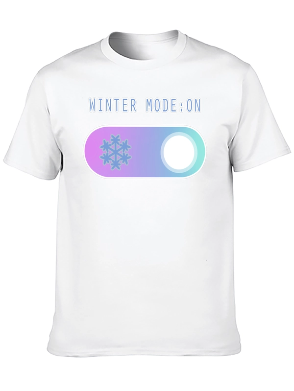 Winter Mode On Graphic Tee - Cozy Holiday T-Shirt