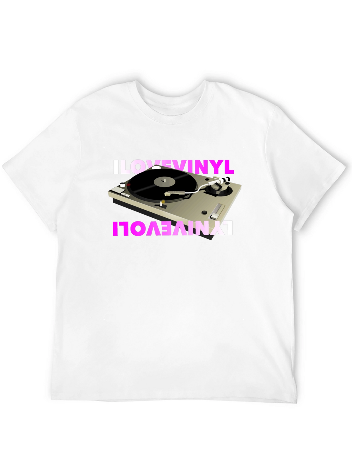 I Love Vinyl Turntable Graphic T-Shirt