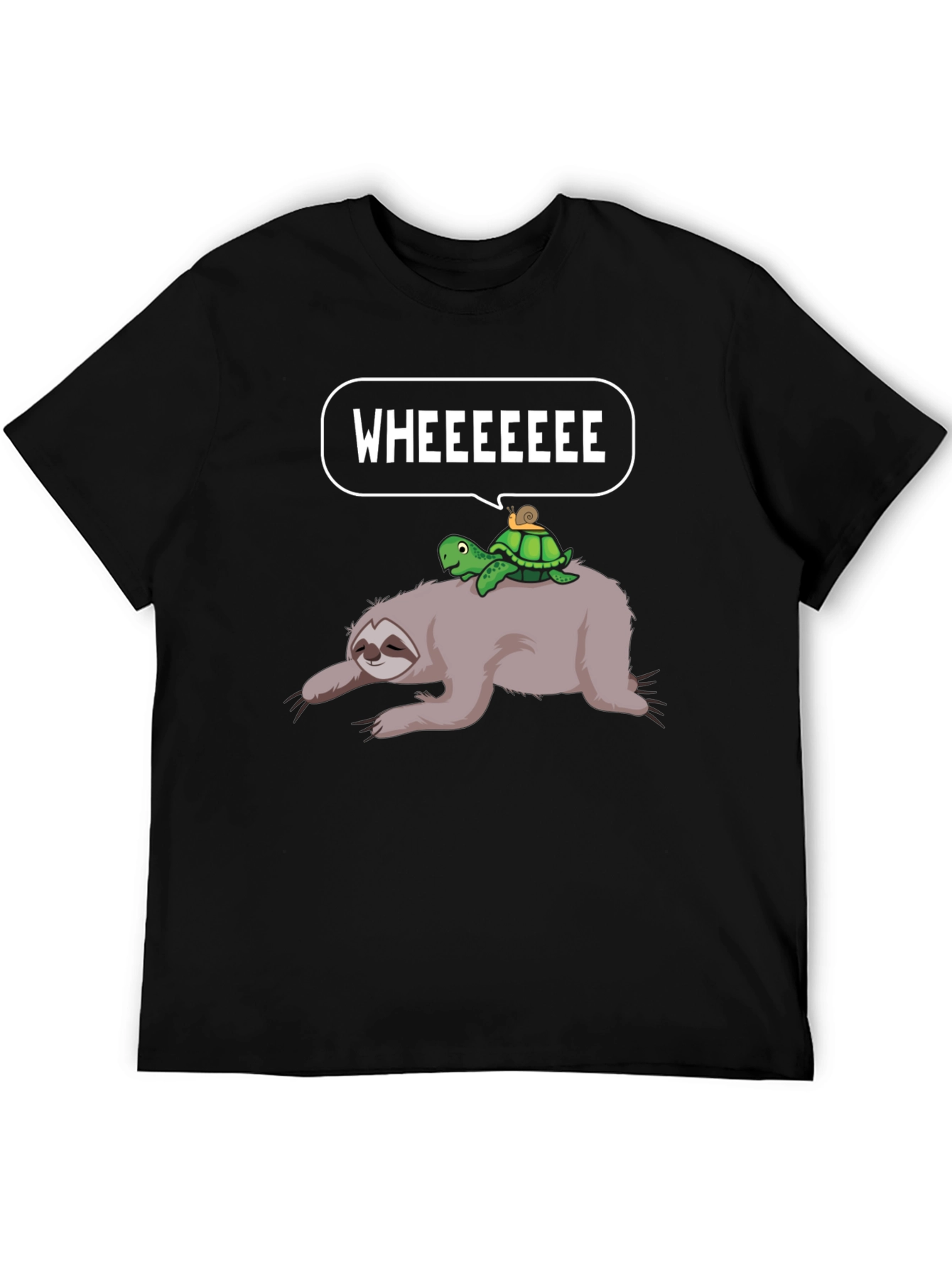 Sloth Turtle Snail Wheeeeee Graphic T-Shirt