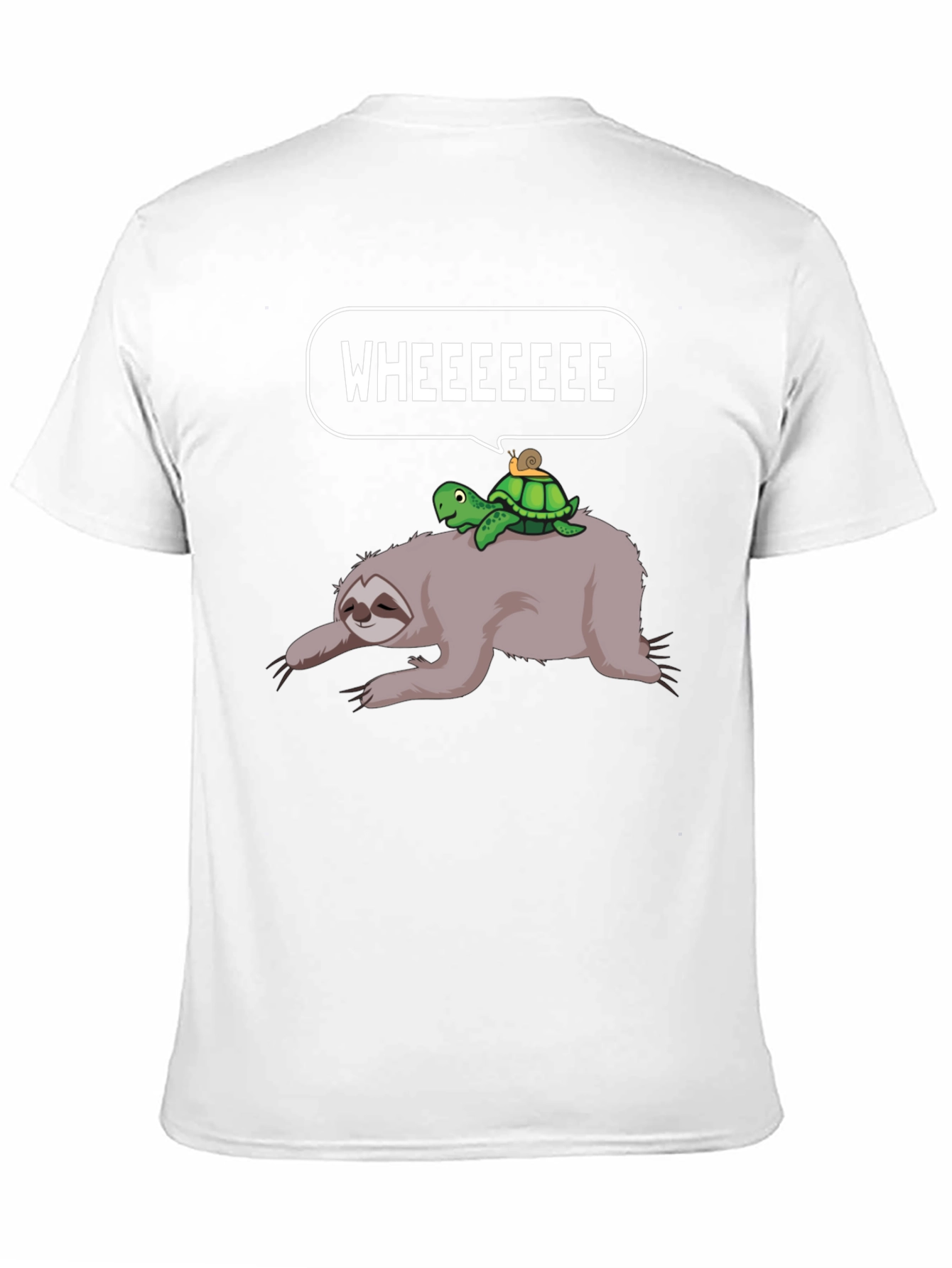 Sloth Turtle Snail Wheeeeee Graphic T-Shirt