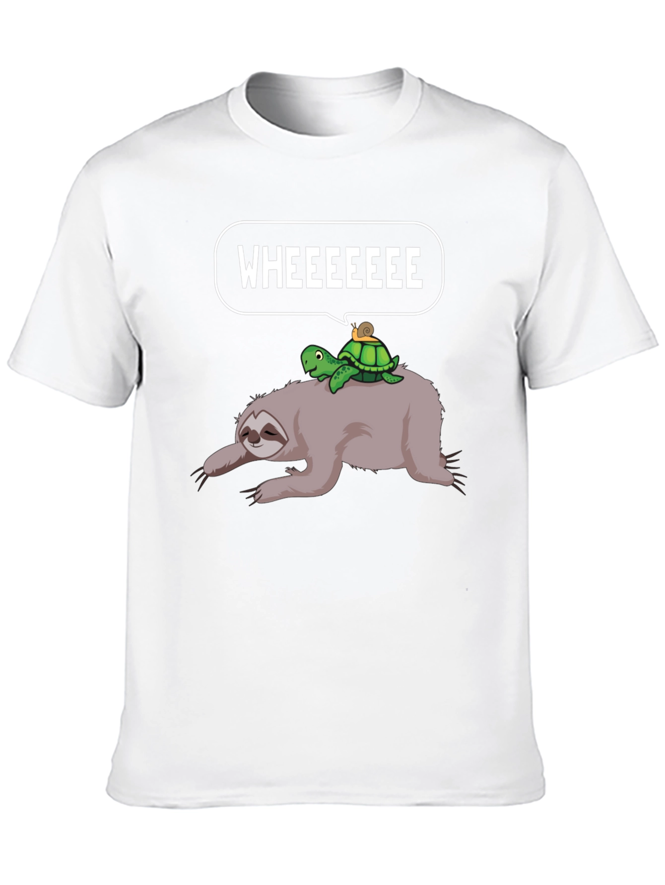 Sloth Turtle Snail Wheeeeee Graphic T-Shirt