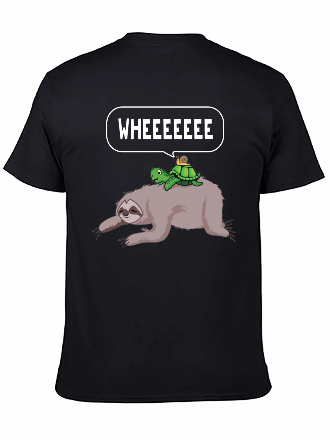 Sloth Turtle Snail Wheeeeee Graphic T-Shirt