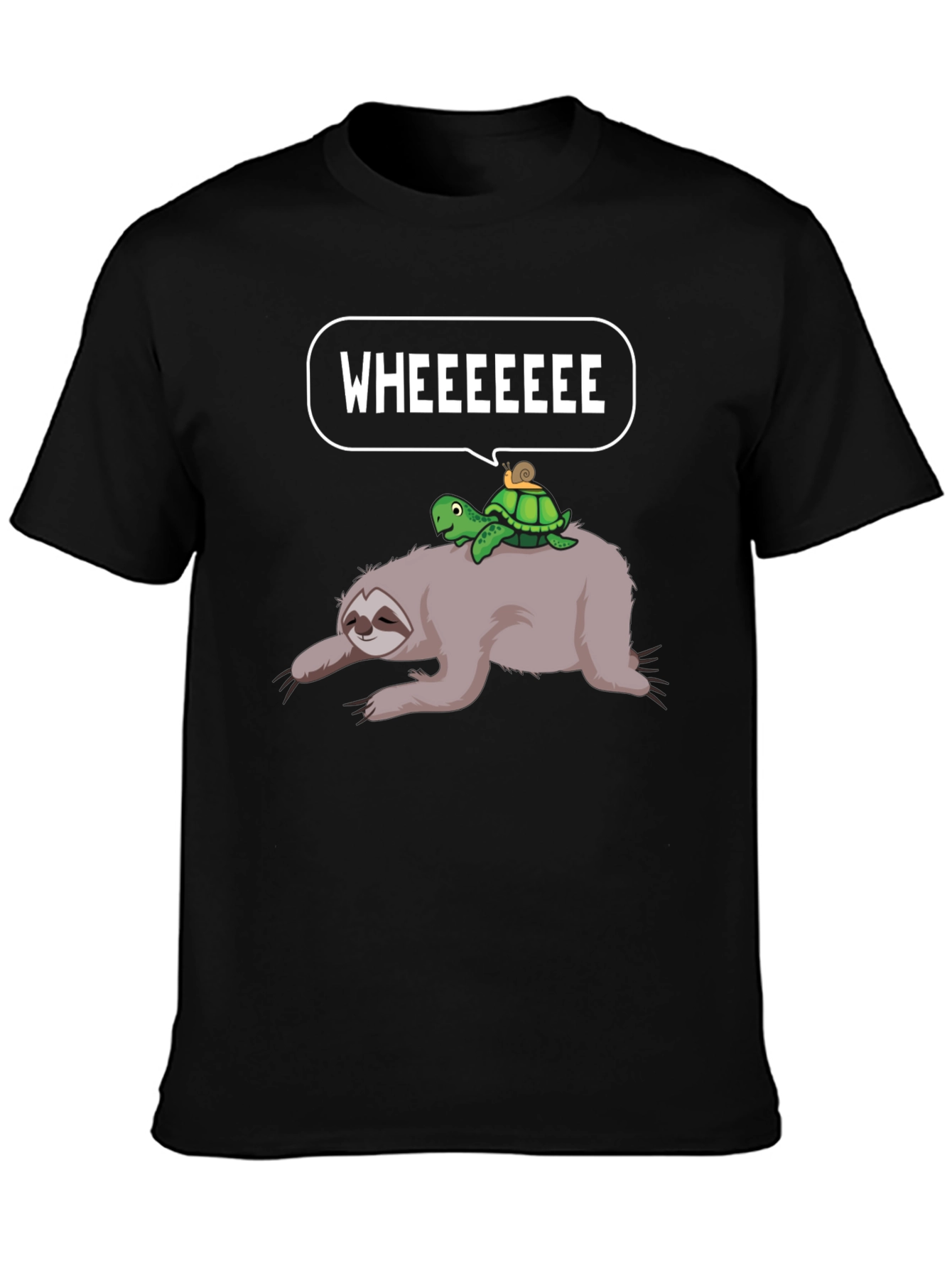 Sloth Turtle Snail Wheeeeee Graphic T-Shirt