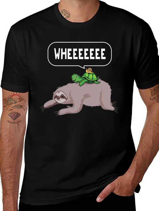 Sloth Turtle Snail Wheeeeee Graphic T-Shirt