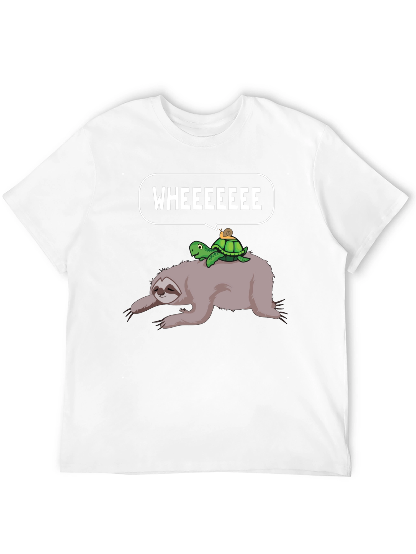 Sloth Turtle Snail Wheeeeee Graphic T-Shirt