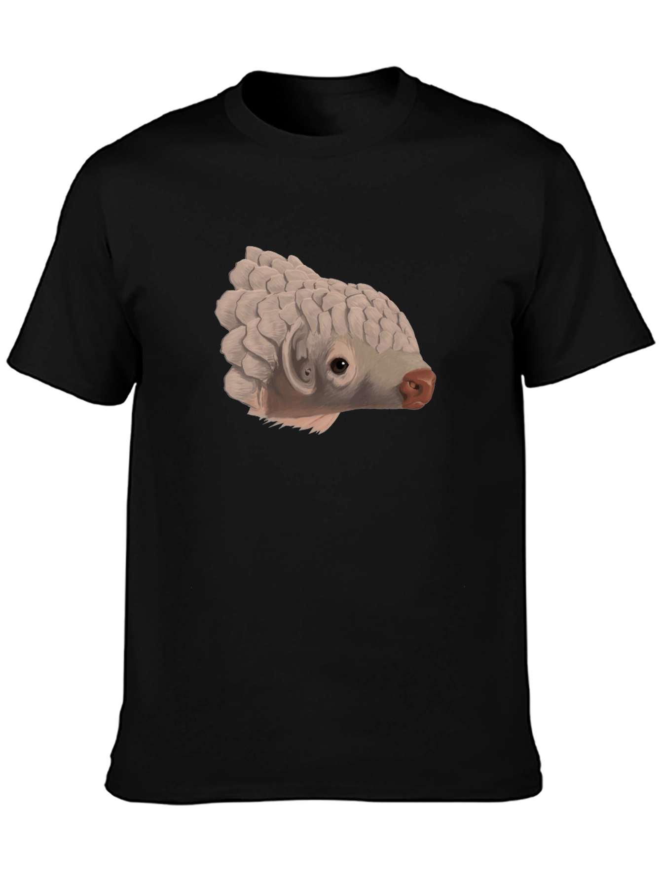 Unique Pangolin Graphic Black T-Shirt