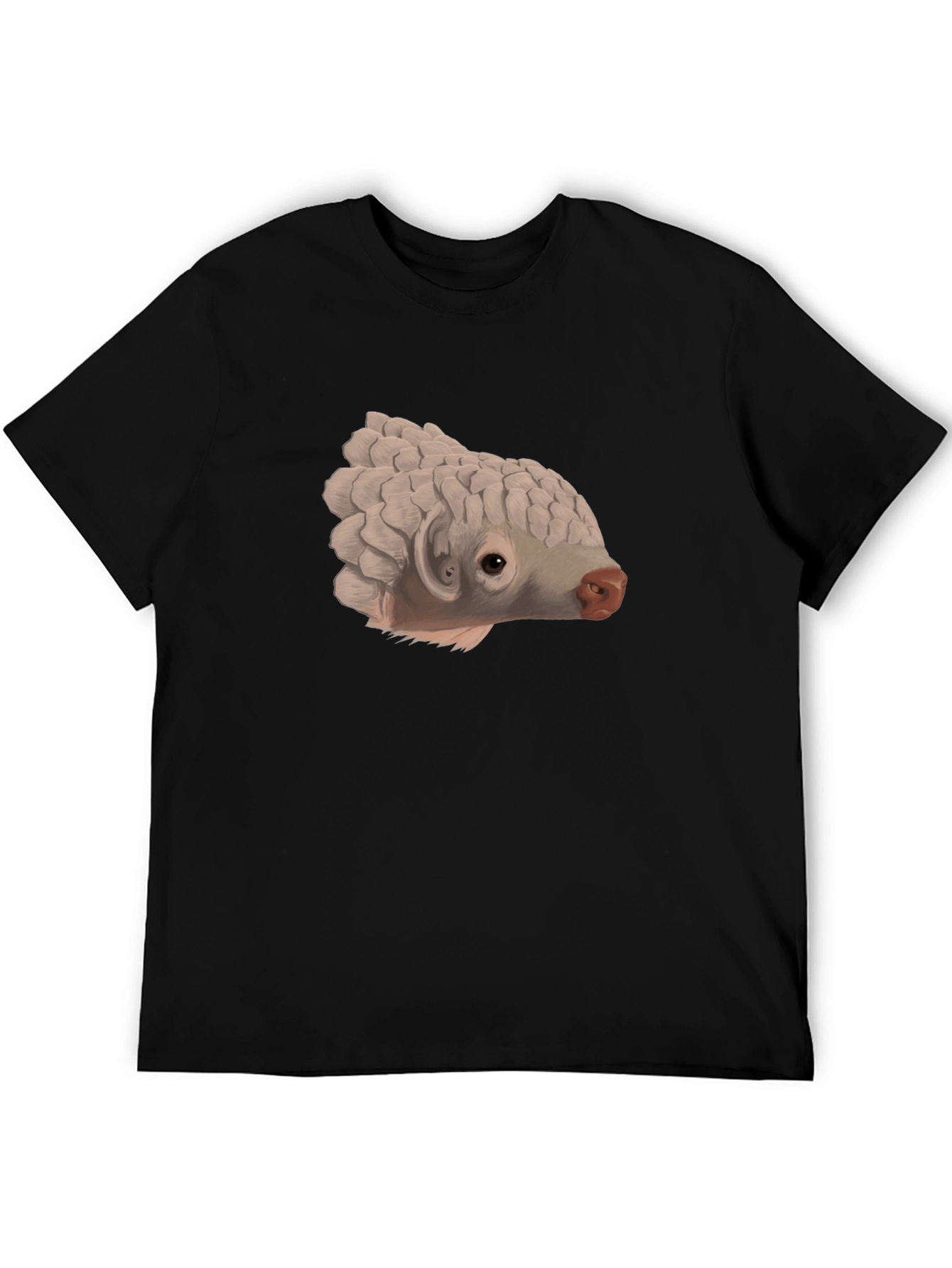 Unique Pangolin Graphic Black T-Shirt