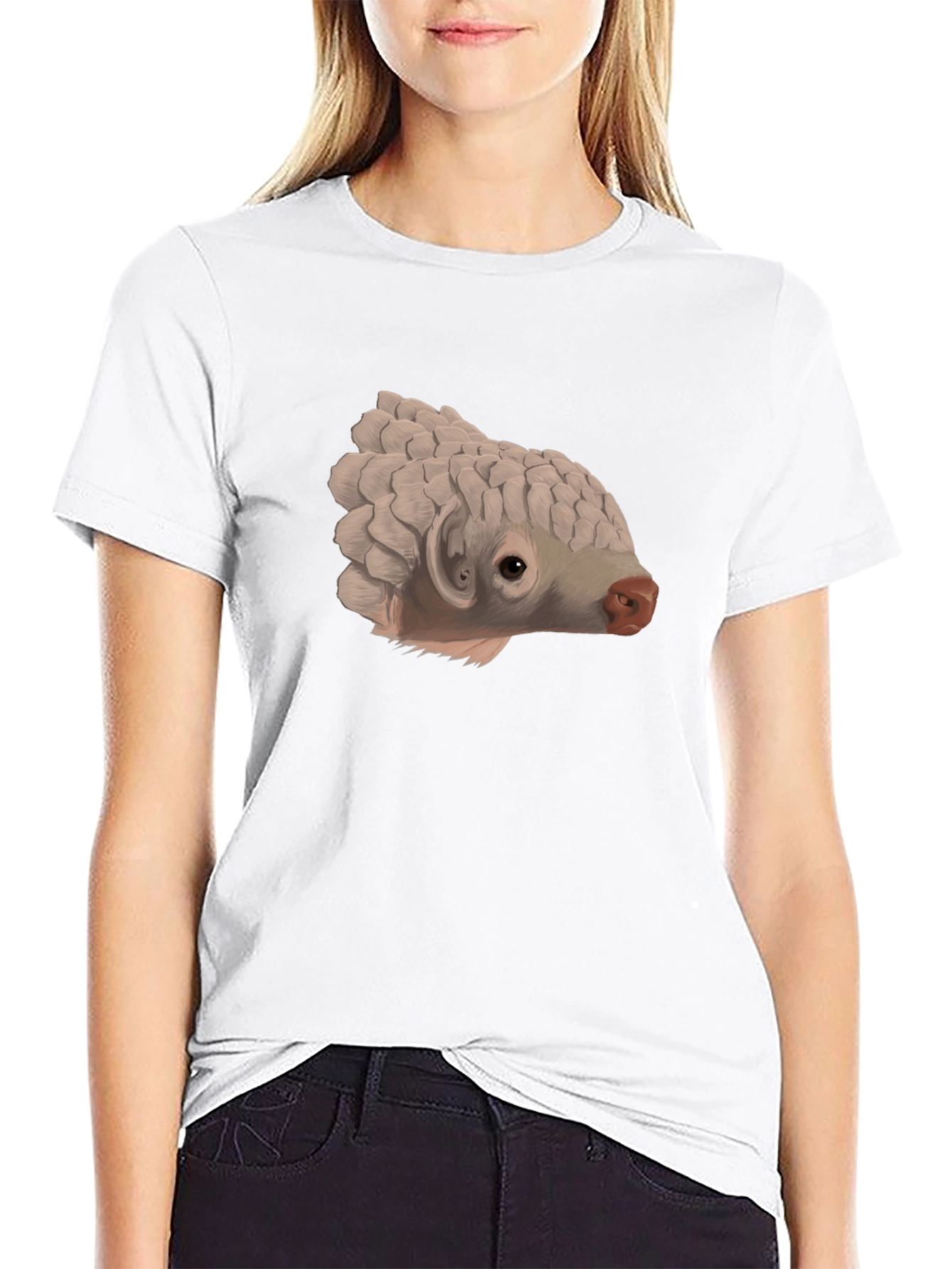 Unique Pangolin Graphic Black T-Shirt