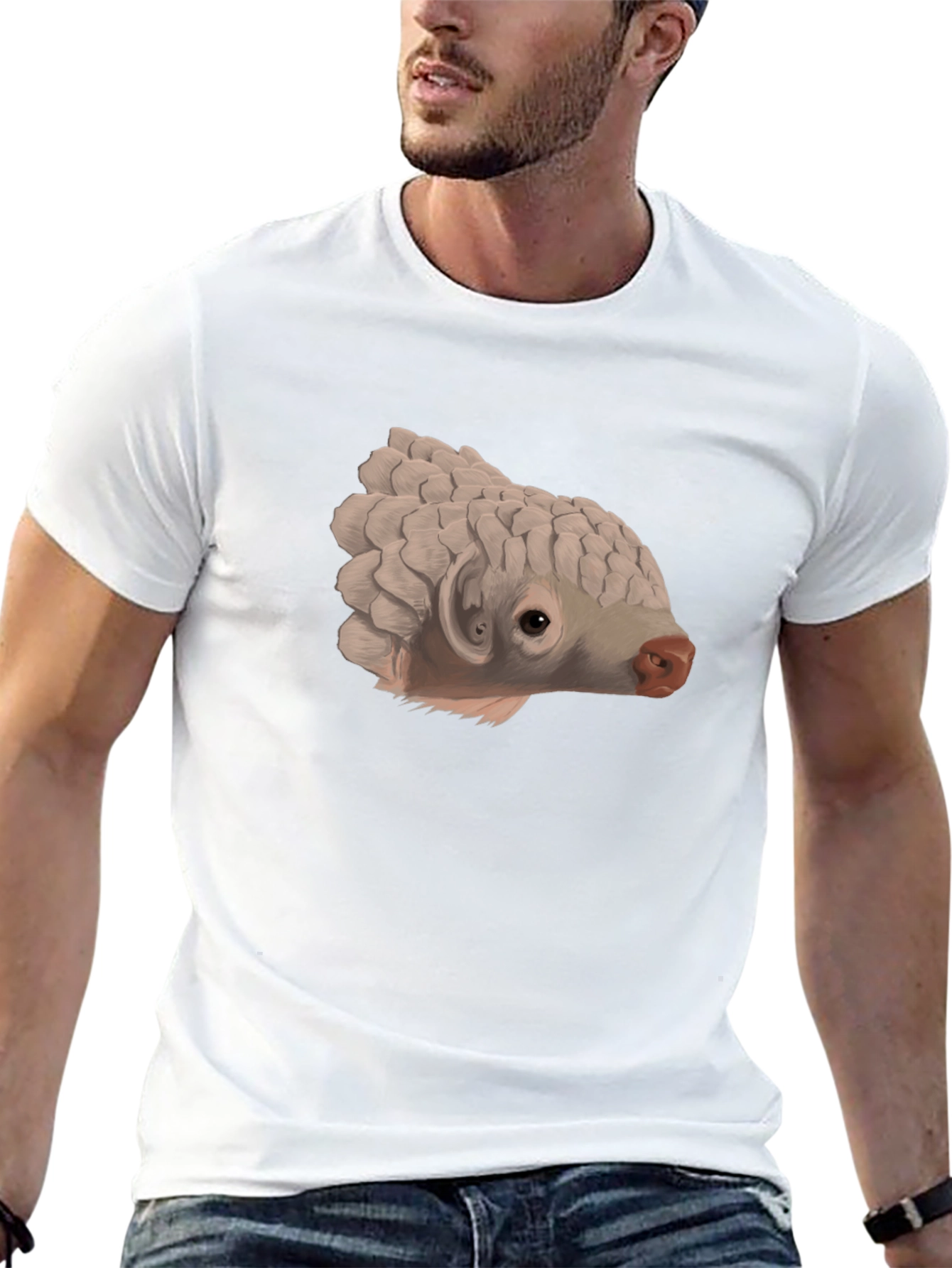 Unique Pangolin Graphic Black T-Shirt