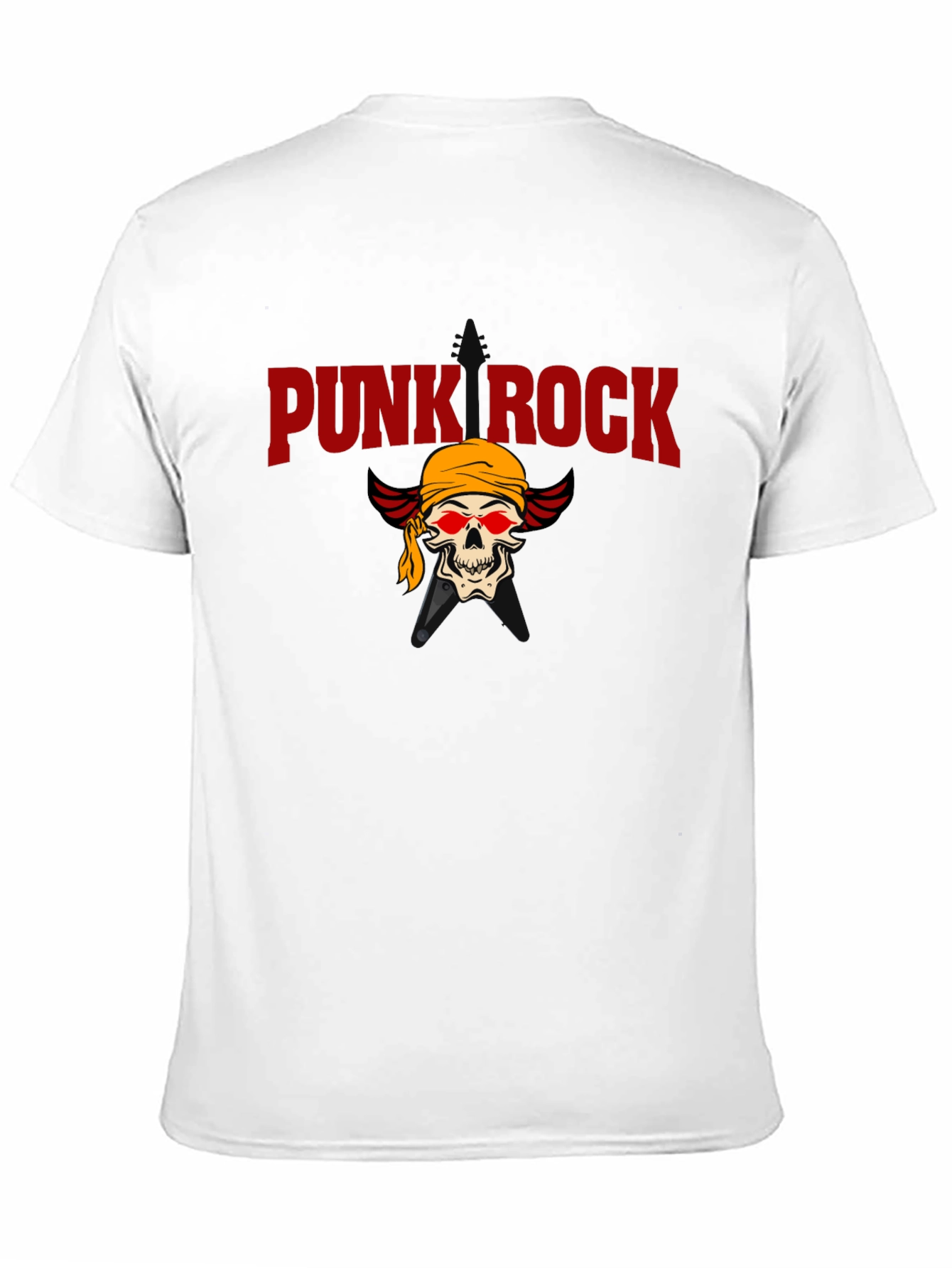 Punk Rock Skull Graphic Tee - Black