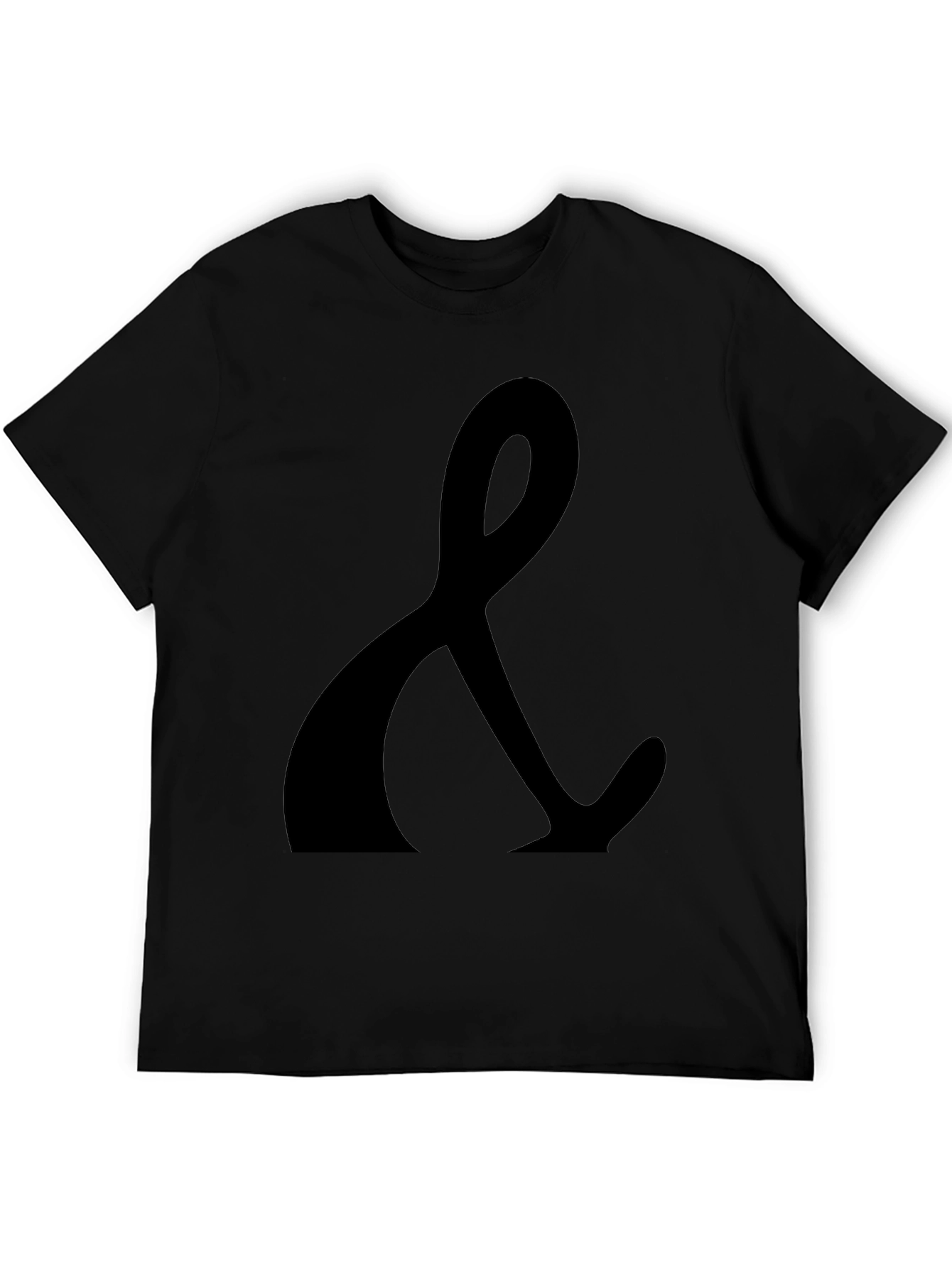 Black T-Shirt with Ampersand Print - Casual Style