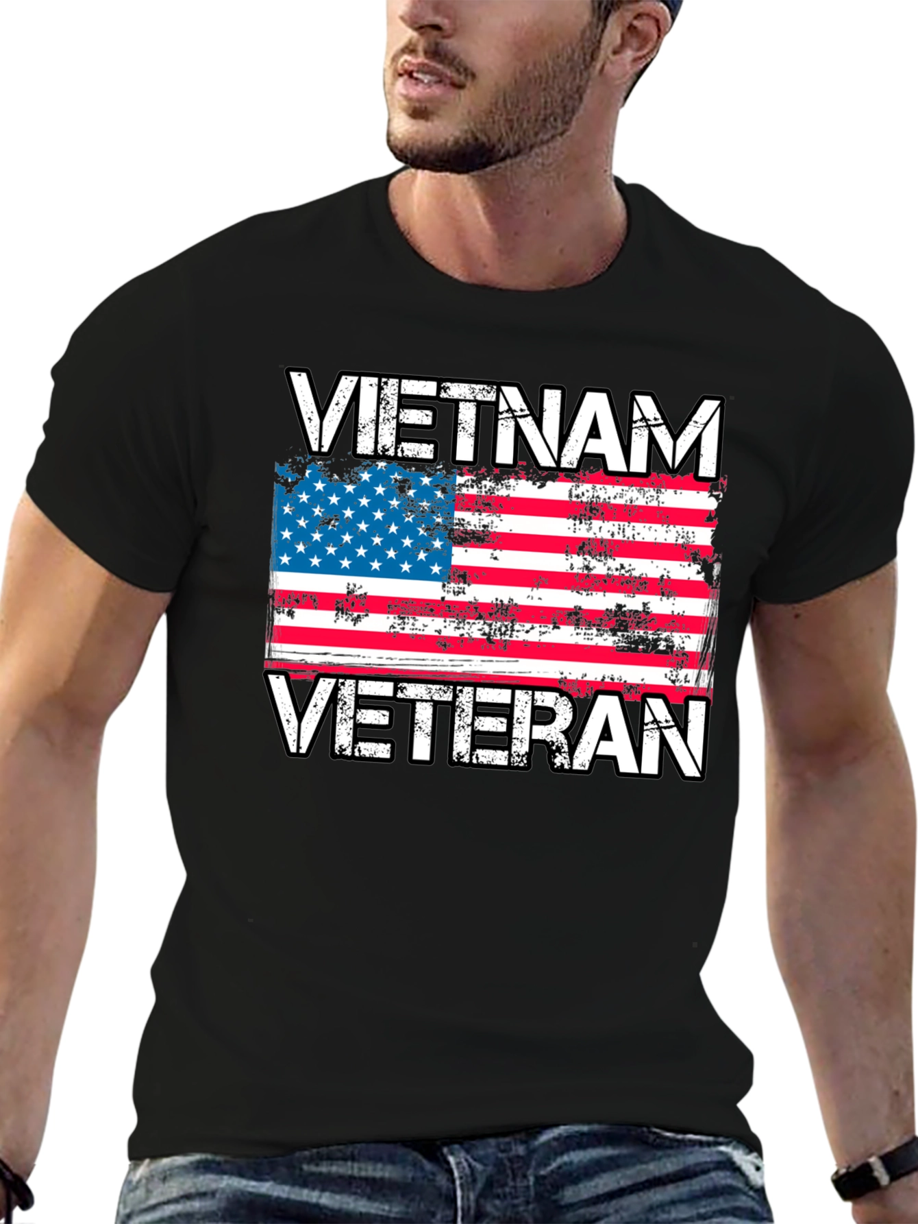 Vietnam Veteran Flag Graphic T-Shirt