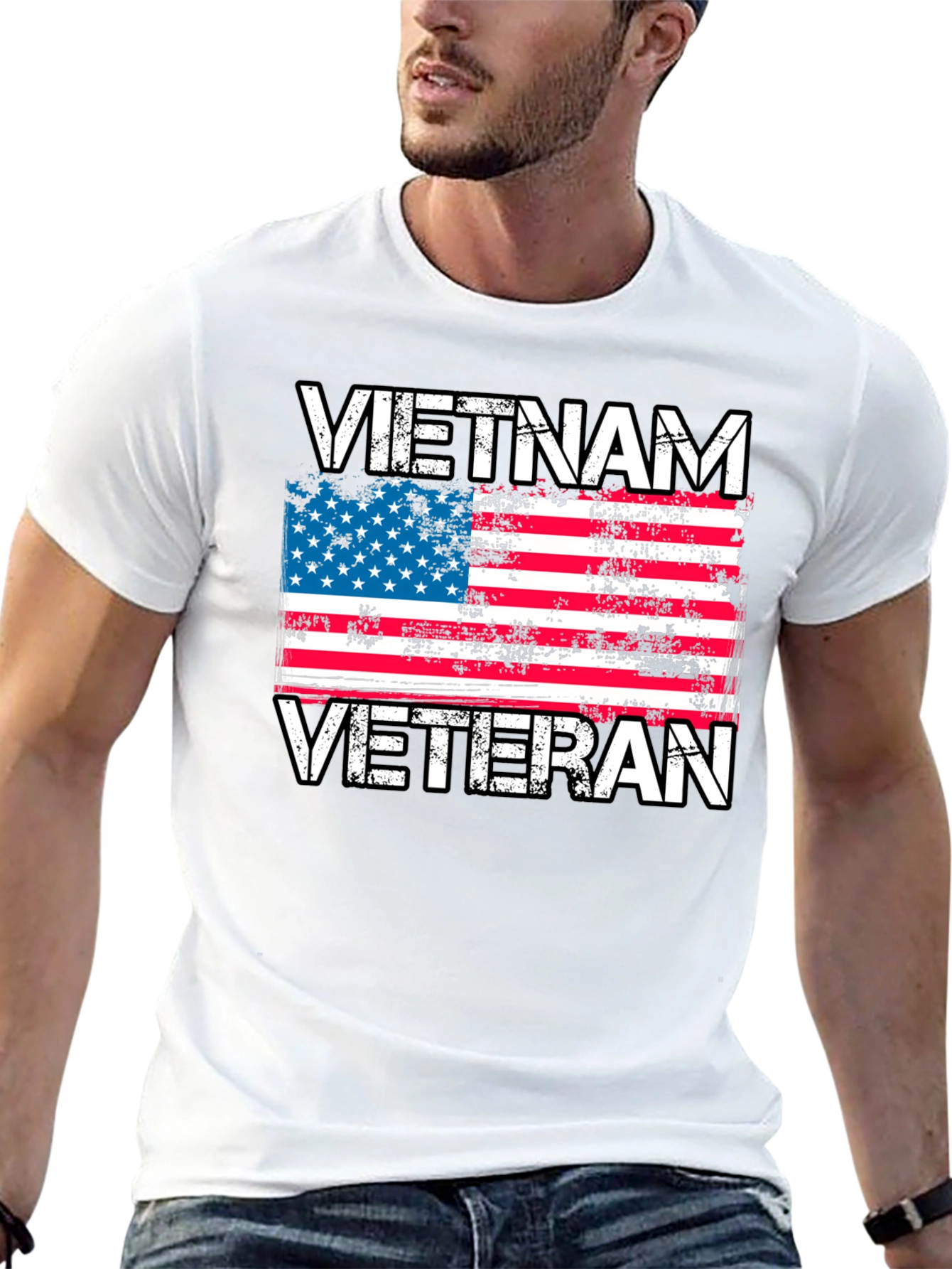 Vietnam Veteran Flag Graphic T-Shirt