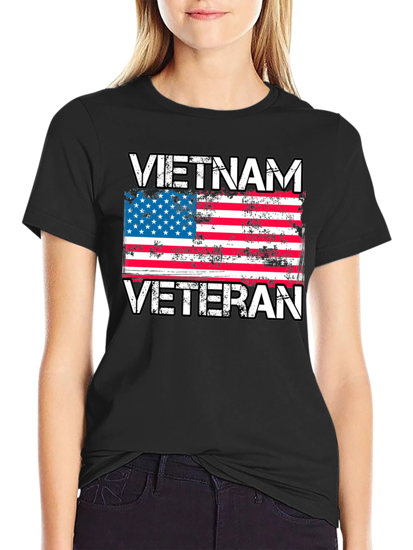 Vietnam Veteran Flag Graphic T-Shirt