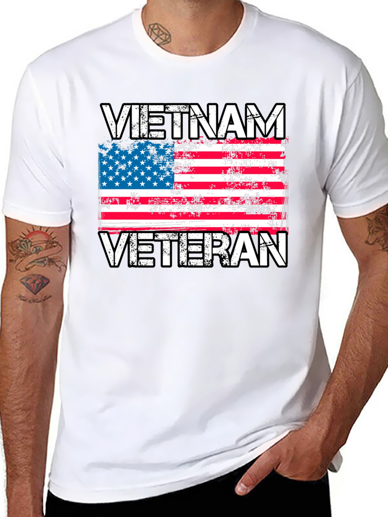 Vietnam Veteran Flag Graphic T-Shirt