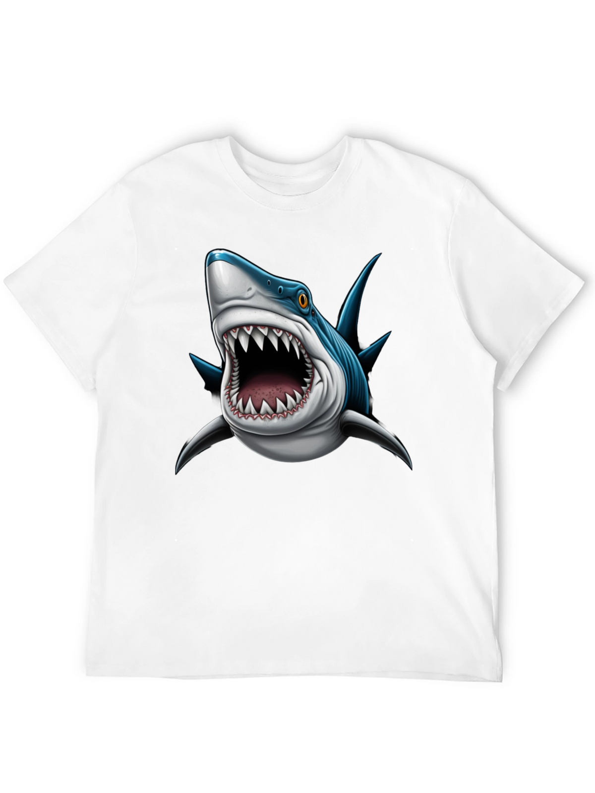 Mens Shark Attack Graphic Tee - Black
