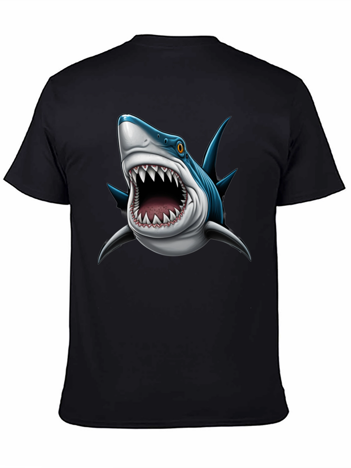 Mens Shark Attack Graphic Tee - Black
