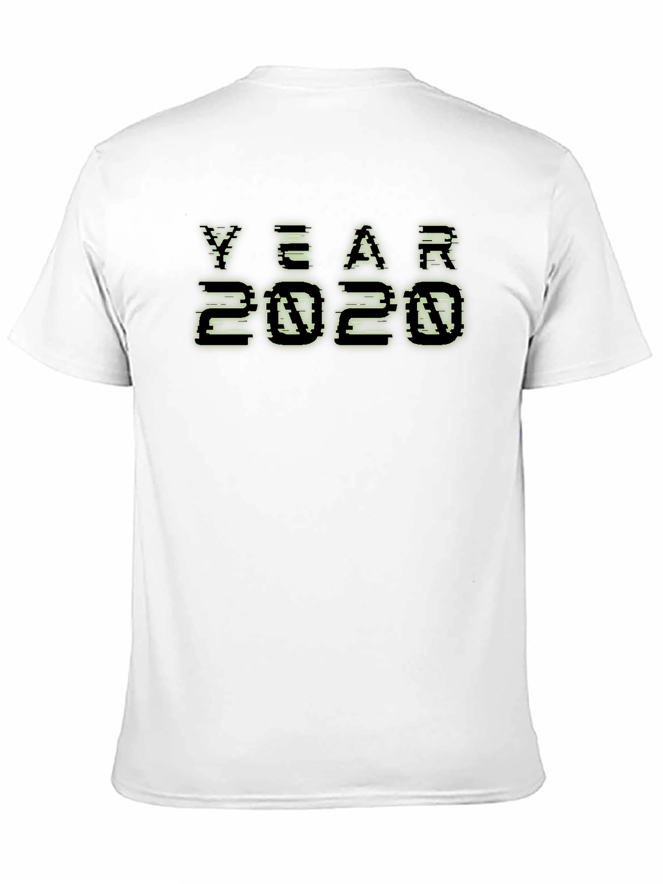 Year 2020 Pixelated Graphic Black T-Shirt