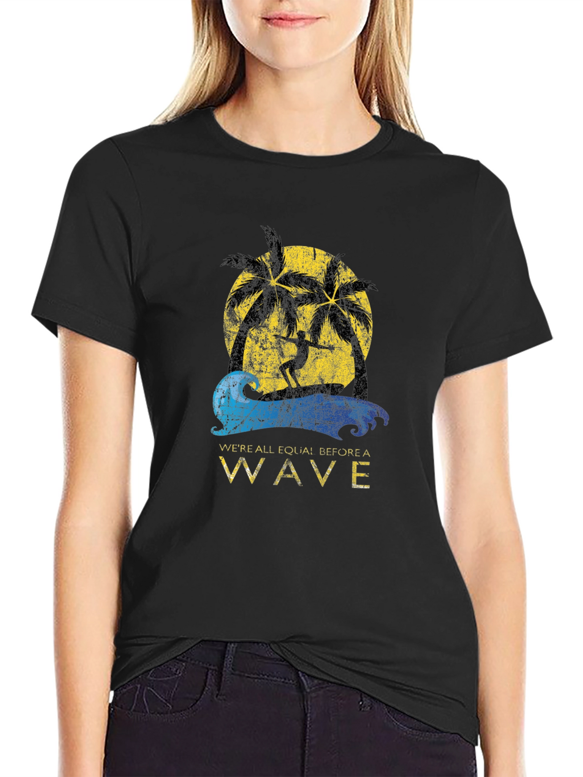 Surfer Wave Graphic Tee - Beach Vibes