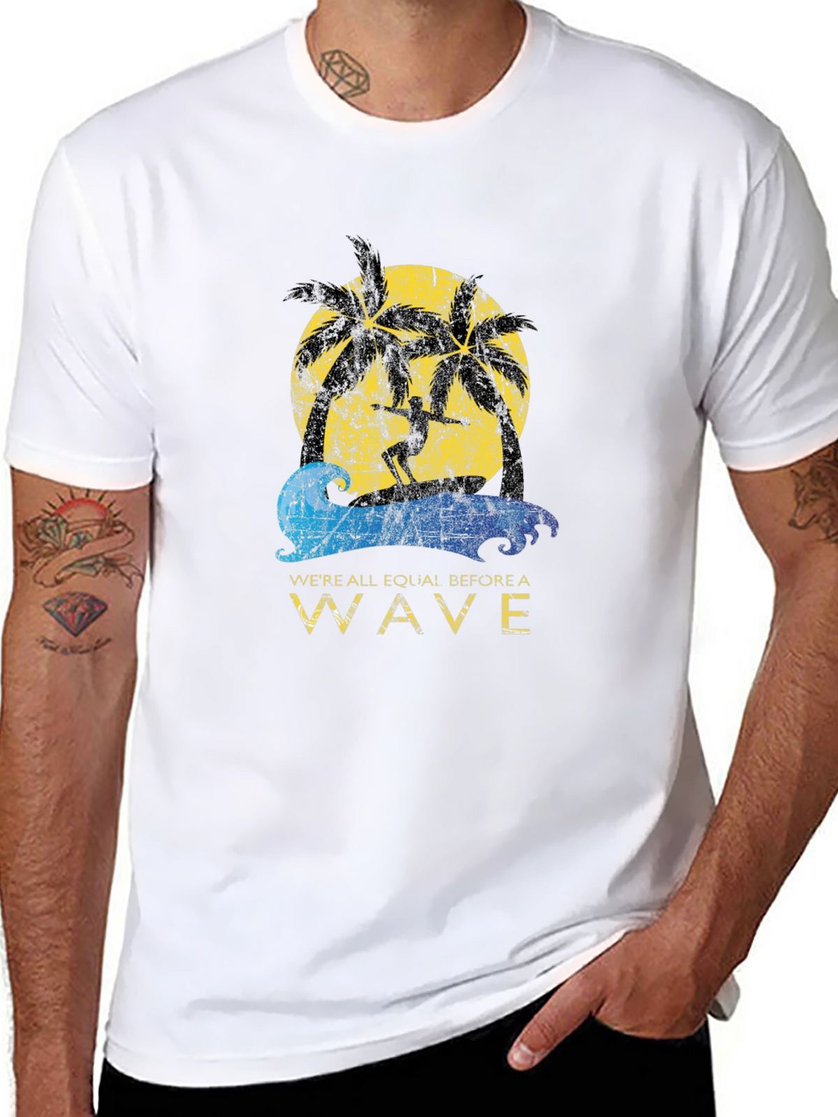 Surfer Wave Graphic Tee - Beach Vibes